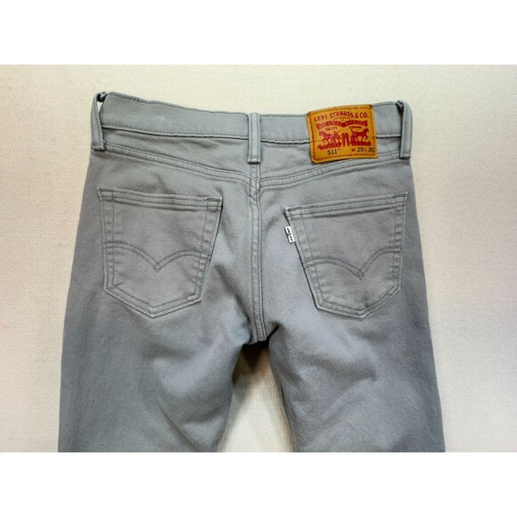 Levis 511 Mens Slim Fit Jeans Size 29Wx30L Light Gray Denim Pockets Casual - Picture 11 of 13